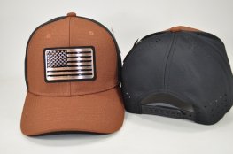 USA FLAG BRONZE METAL CAP- B.ORANGE