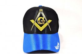 MS-026 MASON VELCRO CAP- ROYAL/BLACK