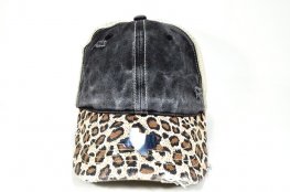 028-MONKEY WASHED 2TONE BLACK/BROWN LEOPARD BRIM