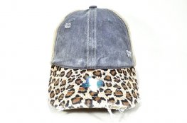 027-MONKEY WASHED 2TONE GREY/BROWN LEOPARD BRIM