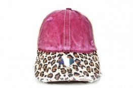 029-MONKEY WASHED 2TONE BURGUNDY/BROWN LEOPARD BRIM