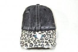033-MONKEY WASHED 2TONE BLACK/KHAKI LEOPARD BRIM