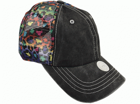 003-pigment leopard printed mesh(Rainbow)