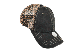 001-pigment leopard printed mesh(Brown)