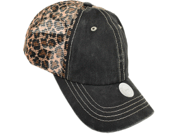 001-pigment leopard printed mesh(Brown)