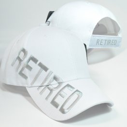 RET-001 PLAIN RETIRED CAPS WHITE