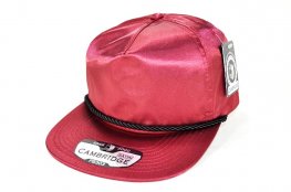 PB-303 5PANEL ROPE SATIN UNSTRUCTURED CAP - BURGUNDY