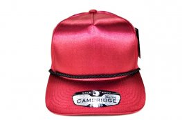 PB-273 5PANEL ROPE SATIN SNAP CAP - BURGUNDY