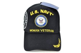 CAP-1428B NAVY WOMAN VETERAN - BLACK