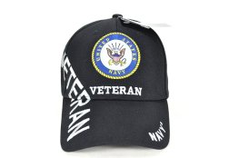 CAP-1453B NAVY EMB VETERAN W/VETERAN ON SIDE - BLACK