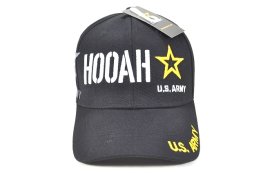 CAP-1223B ARMY STAR HOOAH CAP -BLACK