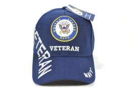 CAP-1453N NAVY EMB VETERAN E/VETERAN ON SIDE CAP - NAVY