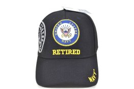 CAP-1431B NAVY EMB RETIRED W SHADOW CAP - BLACK