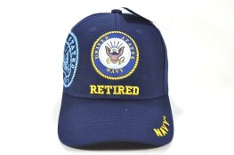 CAP-1431N NAVY EMB RETIRED W SHADOW CAP - NAVY