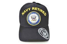 CAP-1432B NAVY EMB RETIRED W SHADOW ON BILL CAP - BLACK