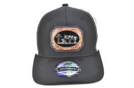 CC-40 PREACHING COWBOY METAL LOGO - BLACK/WHITE MESH