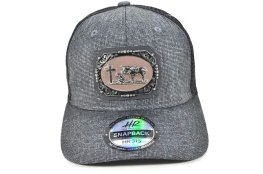 CC-38 PREACHING COWBOY METAL LOGO - D.GREY/BLACK MESH