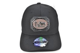 CC-39 PREACHING COWBOY METAL LOGO - BLACK/BLACK MESH