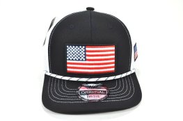 AF-32 AMERICAN FLAG TRUCKER MESH - BLACK/WHITE