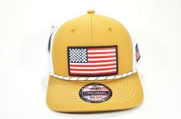 AF-33 AMERICAN FLAG TRUCKER MESH - CARAMEL/WHITE