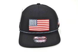 AF-34 AMERICAN FLAG TRUCKER MESH - BLACK/BLACK
