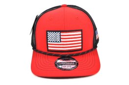 AF-35 AMERICAN FLAG TRUCKER MESH - RED/BLACK