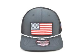 AF-36 AMERICAN FLAG TRUCKER MESH - CHARCOAL/BLACK