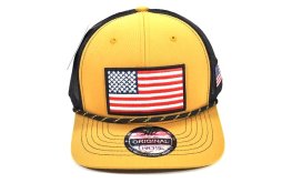 AF-37 AMERICAN FLAG TRUCKER MESH - CARAMEL/BLACK