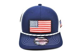 AF-38 AMERICAN FLAG TRUCKER MESH - NAVY/WHITE