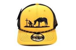 CC-47 PREACHING COWBOY TRUCKER MESH - CARAMEL/BLACK
