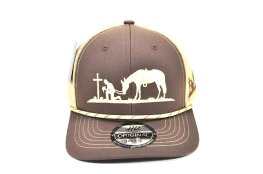 CC-48 PREACHING COWBOY TRUCKER MESH - BROWN/KHAKI