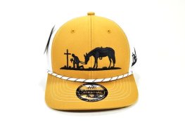CC-52 PREACHING COWBOY TRUCKER MESH - CARAMEL/WHITE