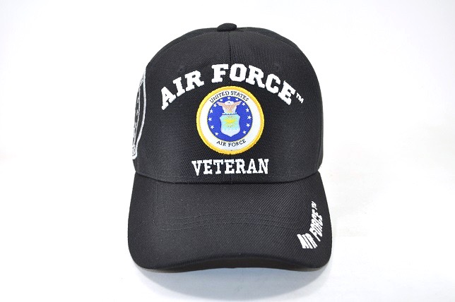 CAP-1351 AIR FORCE SHIELD VETERAN - BLACK