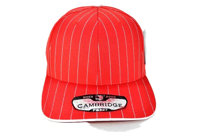 PB-327 PLAIN STRIPE CURVE CAP - RED