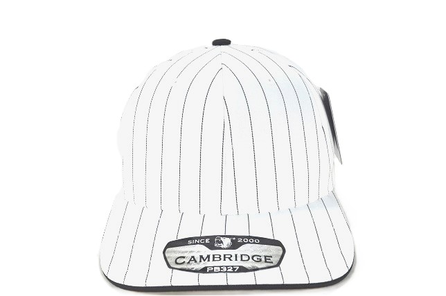 PB-327 PLAIN STRIPE CURVE CAP - WHITE