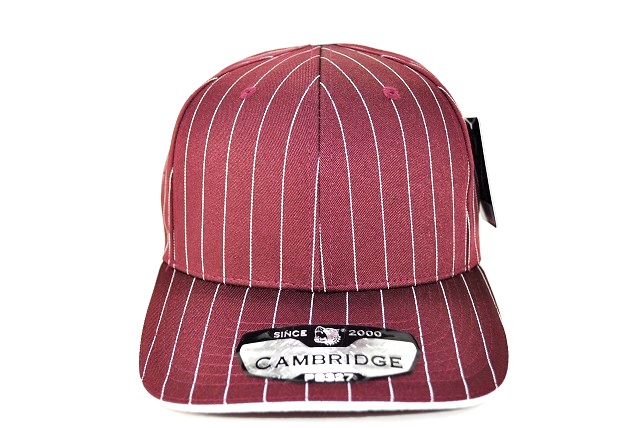 PB-327 PLAIN STRIPE CURVE CAP - BURGUNDY