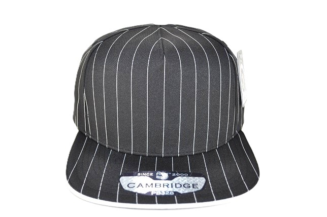 PB-328 5PANEL STRIPE SNAPBACK - BLACK