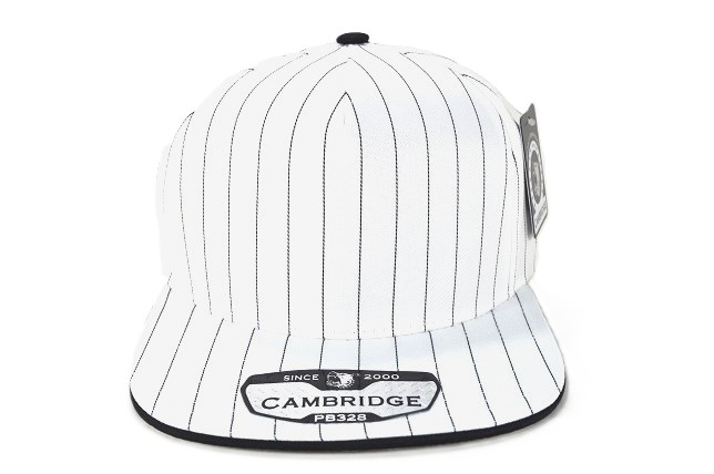 PB-328 5PANEL STRIPE SNAPBACK - WHITE