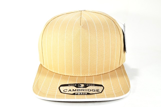 PB-328 5PANEL STRIPE SNAPBACK - KHAKI