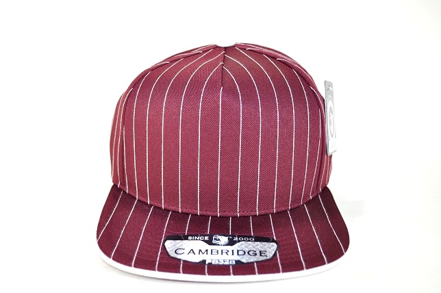 PB-328 5PANEL STRIPE SNAPBACK - BURGUNDY