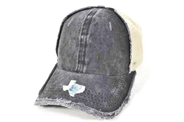 040-PIGMENT RAGGEDY PANEL MESH VELCRO BLACK/KHAKI MESH