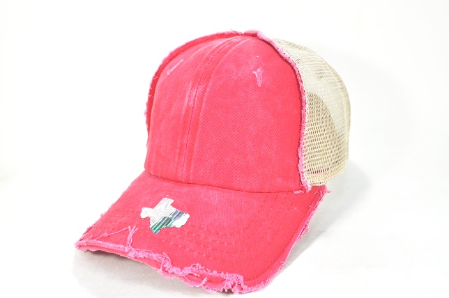 046-PIGMENT RAGGEDY PANEL MESH VELCRO RED/KHAKI MESH