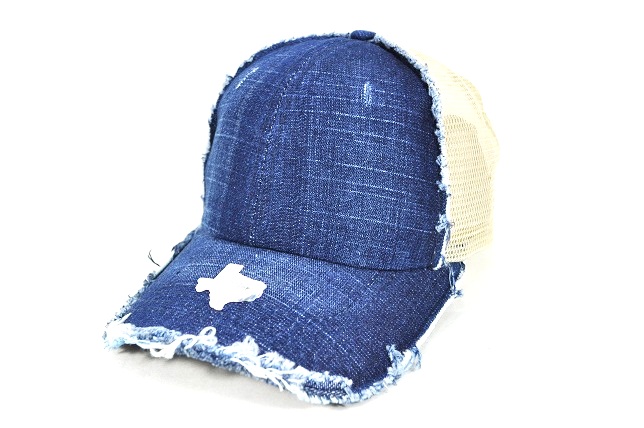 047-PIGMENT RAGGEDY PANEL MESH VELCRO D.BLUE DENIM/KHAKI MESH