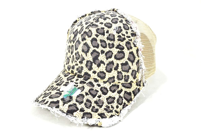 066-LEOPARD RAGGEDY PANEL MESH VELCRO KHAKI/KHAKI MESH