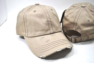 HS-003 COTTON VINTAGE STITCH CAP KHAKI