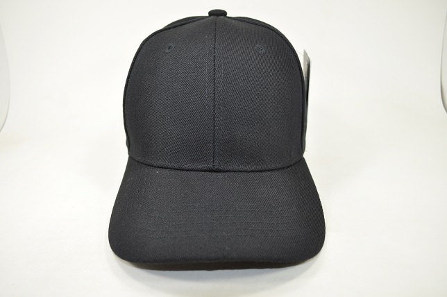 PLAIN 100% ACRYLIC VELCRO CAP-BLACK