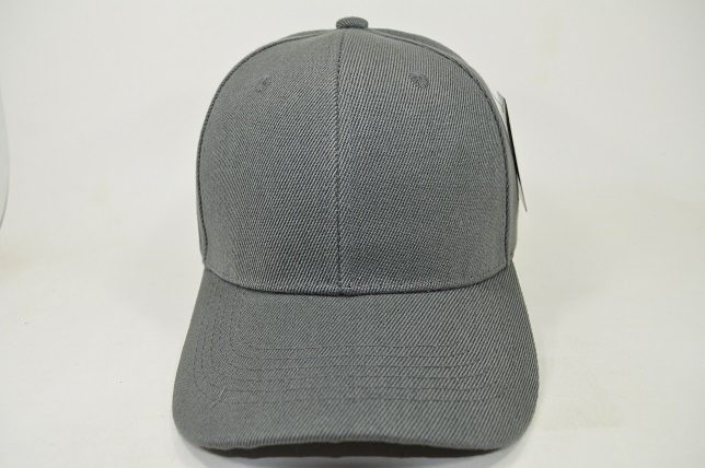 PLAIN 100% ACRYLIC VELCRO CAP-D.GREY