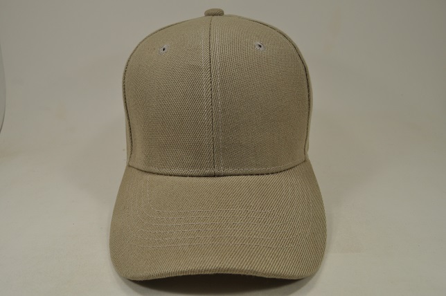 PLAIN 100% ACRYLIC VELCRO CAP-KHAKI