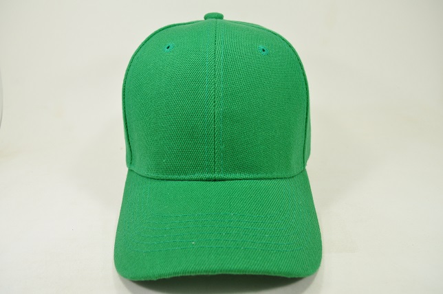 PLAIN 100% ACRYLIC VELCRO CAP-KELLY GREEN