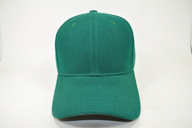 PLAIN 100% ACRYLIC VELCRO CAP-HUNTER GREEN